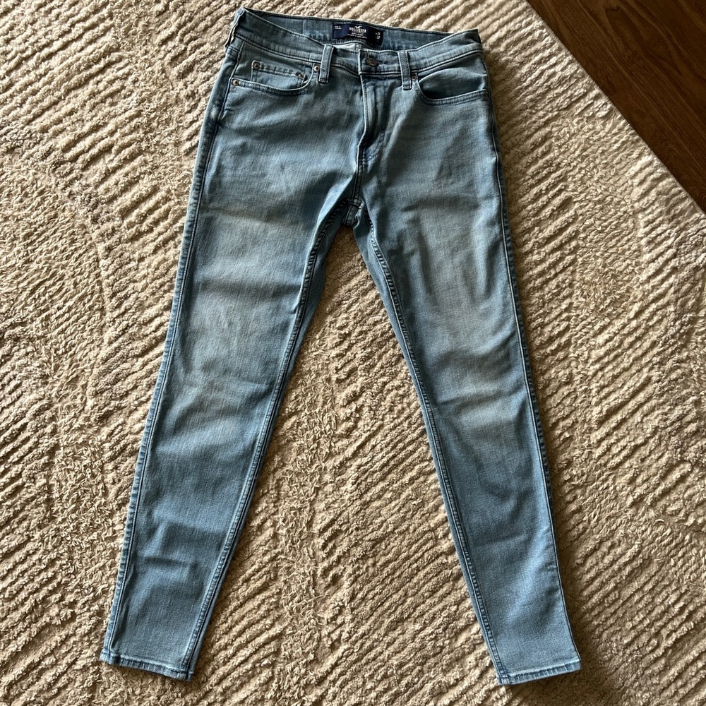 Hollister Light Blue Athletic Skinny Jeans W31 L32